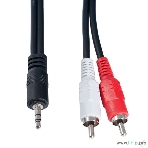 Кабель PERFEO Jack 3.5 мм вилка - 2xRCA вилка, длина 1 м, фото 1