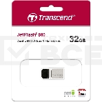 Флеш диск Transcend 32GB JetFlash 880, USB 3.0 OTG ,Металл, фото2