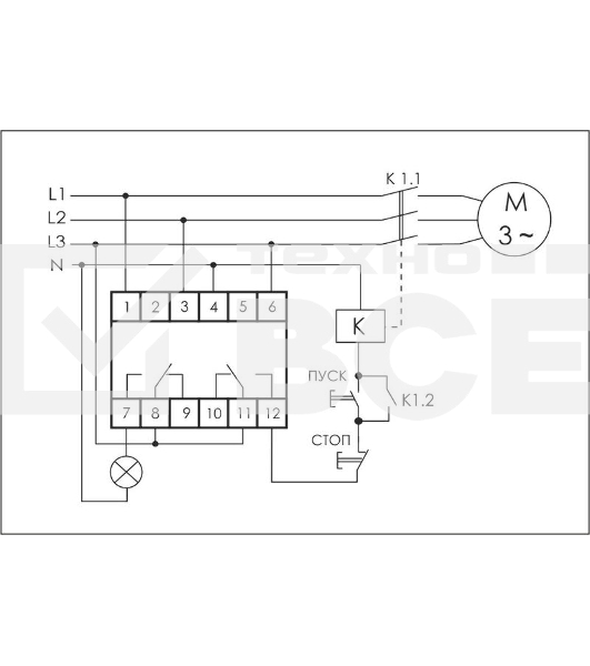 Реле контроля наличия и чередования фаз CKF-318-1 (контроль чередования; слипания фаз; регулировка верх. и нижн. порога напряжения; регулировка задержки отключения; 1 модуль; монтаж на DIN-рейке)(аналог РНПП-311М) F&F EA04.002.007