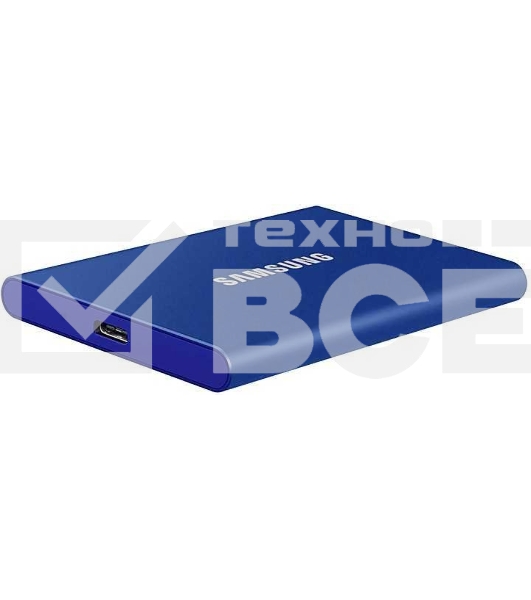 Внешний SSD Samsung T7, 2TB, USB 3.2 Gen 2 Type-C, R/W 1050/1000, синий
