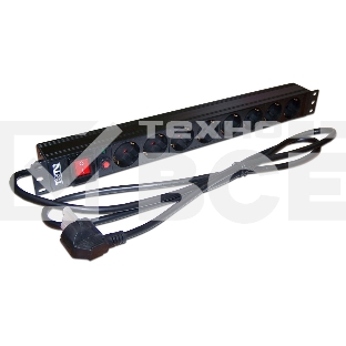 Блок распределения питания Lanmaster TWT-PDU19-16A8P-3.0 гор.размещ. 8xSchuko базовые 16A C14 3м