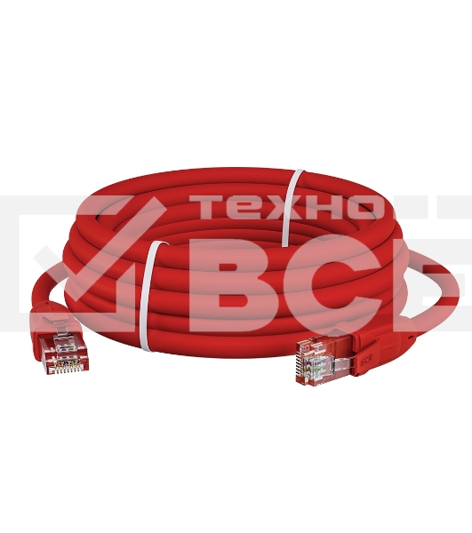 Патч-корд GCR прямой 5.0m UTP кат.6, красный, 24 AWG, литой, ethernet high speed, RJ45, T568B