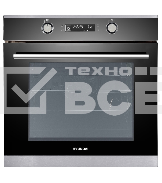 Духовой шкаф электрический Hyundai HEO 6648 IX серебристый/черный, встраиваемый