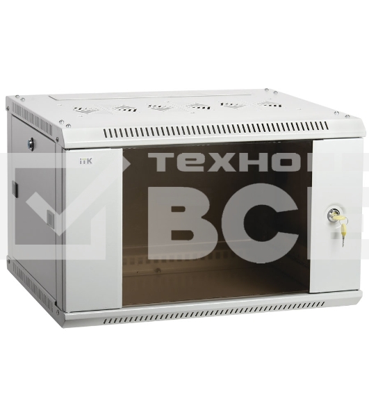 Шкаф ITK LINEA W 9U 600x600 мм дверь стекло, RAL7035