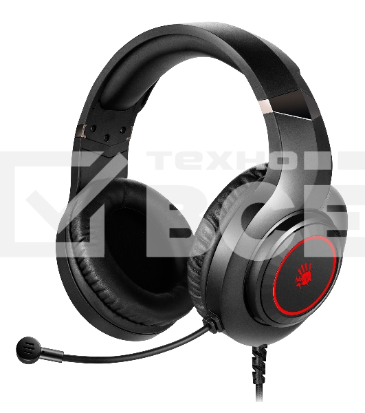 Наушники с микрофоном A4 Bloody G220S черный 2м мониторные USB оголовье (G220S USB/ BLACK)