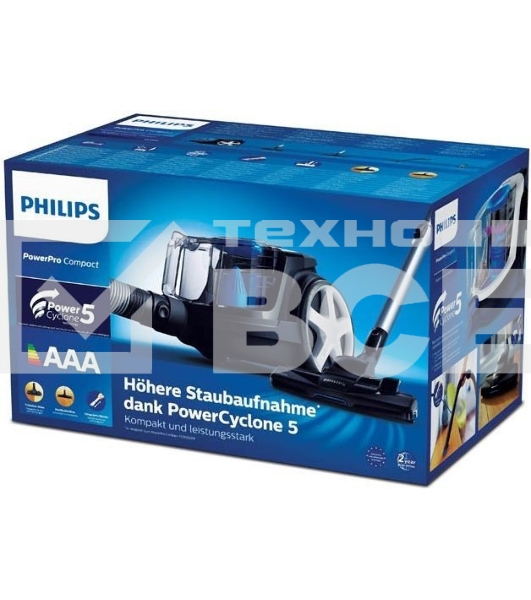 Пылесос Philips FC9331/09 глубокий черный, 237/750 Вт, уборка сухая, пылесборник контейнер 1.5 л