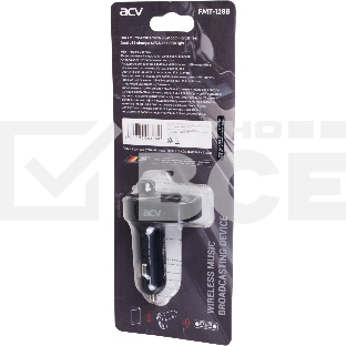 Автомобильный FM-модулятор ACV FMT-128B черный MicroSD BT USB (38762)