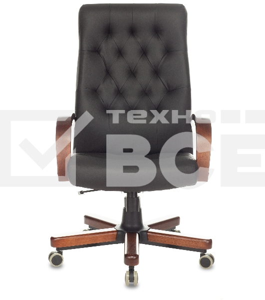 Кресло руководителя Бюрократ T-9928WALNUT/ECO черный, эко.кожа, крестовина металл/дерево