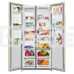 Холодильник Maunfeld MFF191NFBG бежевый двухкамерный 365/241л морозилка сбоку, Total NoFrost, Side-by-Side, фото7