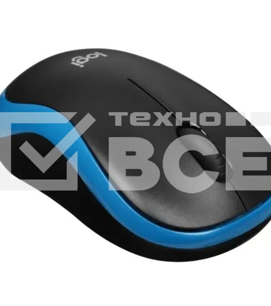 Мышь беспроводная Logitech M185 синий, 1000 dpi, радиоканал, USB, кнопки - 3