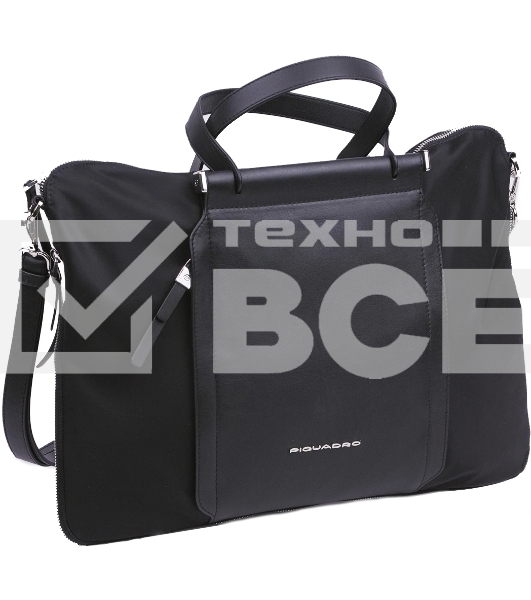 Деловая сумка женская Piquadro Lyra CA4021W92T/N с отделением для ноутбука черный ткань/натур.кожа