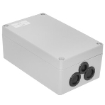 Корпус ACD XG387 Metal case IP65, 200x120x80мм, металлический, 3 отверстия (28 + 28 + 23мм) с резиновыми заглушками, серебристый, совместим с Raspberry Pi 3B, 3B+, 4, Orange Pi, фото6
