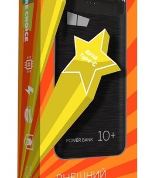 Портативный аккумулятор More choice (4620202550590) PB55-10 с кабелем 1USB 3.0A 22.5W PD - 10000mAh черный