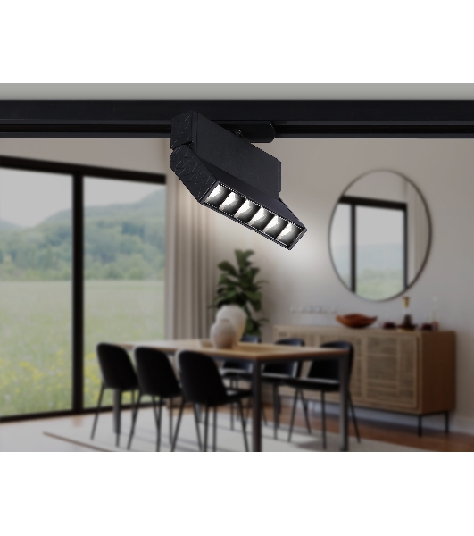 Трековый однофазный светодиодный светильник Ambrella light GL6814 BK черный LED 6W 4200K 24° 115*22*87