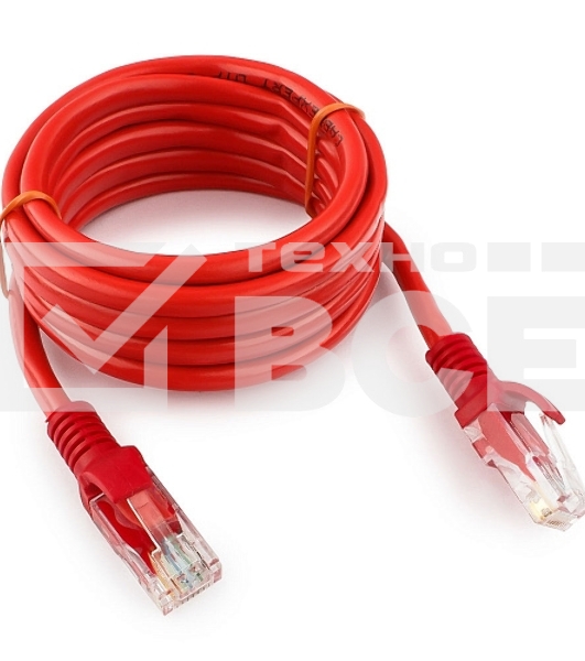 Патч-корд UTP Cablexpert кат.5e, 2м, литой, многожильный (красный)