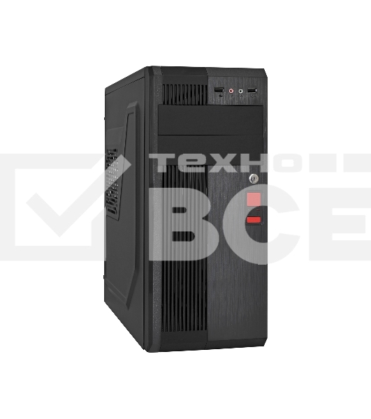 Компьютерный корпус Miditower ExeGate UN-605B Black, ATX, <UN350, 120mm>, 2*USB, Audio, замок блокировки кнопки питания