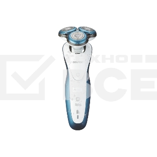 Бритва Centek CT-2163 (серебр) ротор, +ВЛАЖНОЕ БРИТЬЁ, 3 плав.головки, 2-йные лезвия, до 40 мин. раб