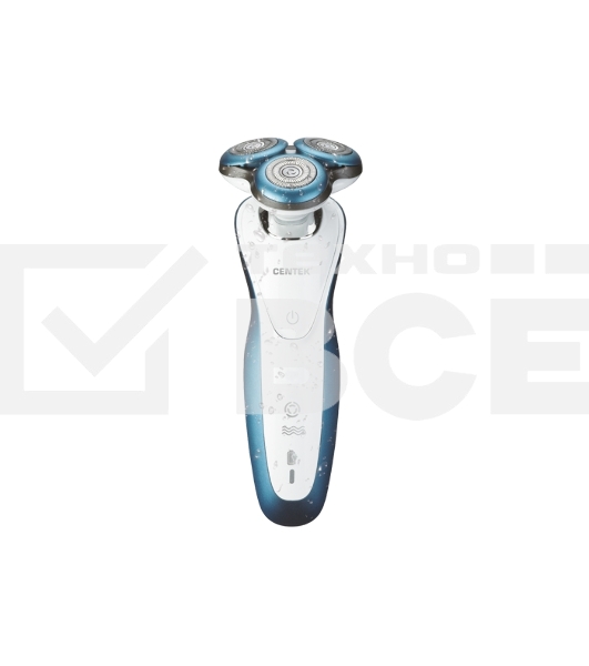 Бритва Centek CT-2163 (серебр) ротор, +ВЛАЖНОЕ БРИТЬЁ, 3 плав.головки, 2-йные лезвия, до 40 мин. раб