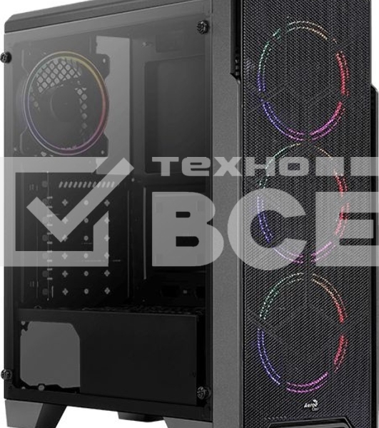 Компьютерный корпус Aerocool / Formula Ore Saturn FRGb-G-BK-v1 (2xUSB, 2xAudio, 0.5 мм,3x120 мм FAN, прозрачная стенка-закаленное стекло, ATX,