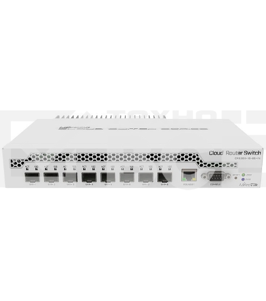Коммутатор MikroTik CRS309-1G-8S+IN 8 SFP+, dual-core 800MHz CPU, 512MB RAM, POE, RS232 serial port