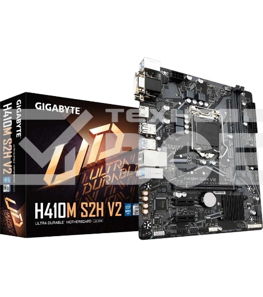 Материнская плата Gigabyte H410M S2H V2, LGA 1200, Intel H470, 2xDDR4, 4xSATA, 1xM.2, 1xPCIe 3.0 x16, 2xPCIe 3.0 x1, 1xDVI-D, 1xHDMI, 1xVGA, 1x 1Gb LAN, 2xUSB-A 3.2 Gen 1, 4xUSB-A 2.0, 3x3.5 мм, 7.1, Micro ATX