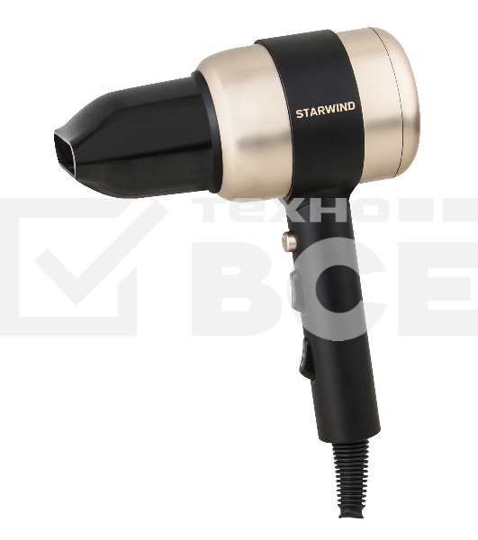 Фен Starwind SHD 7072 1800Вт черный/золотистый