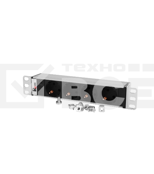 Блок роз Rem-10 без шнура с инд., 4 Sсhuko, вх IEC 60320 C14, 10A алюм. 10