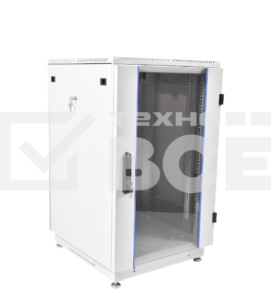 Шкаф коммутационный ЦМО ШТК-М-18.6.8-1ААА 18U 600x820мм пер.дв.стекл задн.дв.стал.лист 2 бок.пан. направл.под закл.гайки 270кг серый