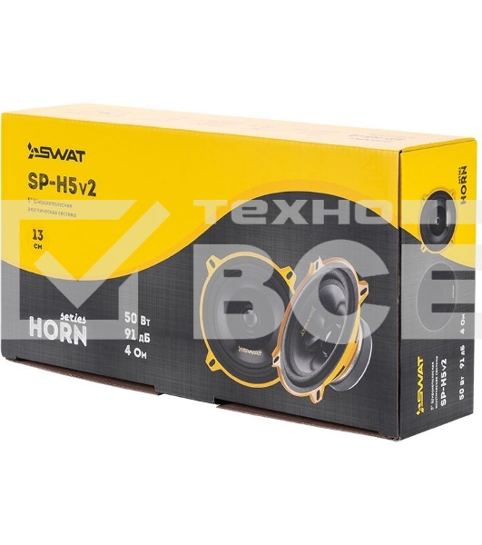 Колонки автомобильные Swat SP-H5v2 220Вт 91дБ 4Ом 13см (5дюйм) (ком.:2кол.) широкополосные однополосные