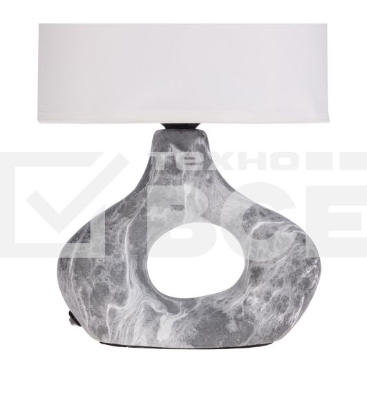 Светильник декоративный настольный Форте, основание кольцо под черный мрамор, белый абажур, цоколь Е27, 60Вт