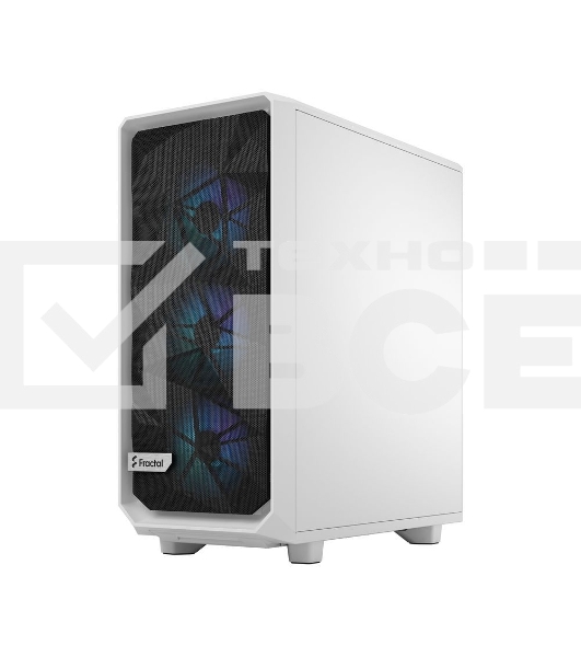 Корпус ПК без блока питания Fractal Design Meshify 2 Compact RGB TG Light Tint, Midi-Tower, 4x120mm RGB, 2xUSB-A 3.2 + 1xUSB 3.2 Type-C ATX, mATX, mITX White