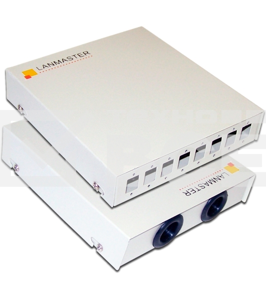 Кросс оптический LANMASTER настенный, металлический, на 8 SC адаптеров