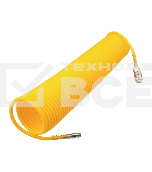 Шланг спиральный для компрессора Kranz с быстросъемным соединением, 15 м