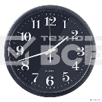 Часы настенные Perfeo 'PF-WC-003', круглые д. 30 см, черный корпус/черный циферблат, фото 1