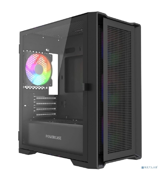 Powercase Alisio Micro X4B V2 LE, Tempered Glass, 4х 120mm ARGB PWM fans, чёрный, mATX без встроенного хаба (CAMCXB-A4-LE)