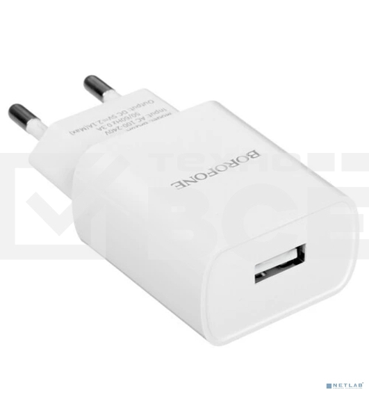 Сетевое зарядное устройство BOROFONE BA20A/Сетевое ЗУ + Кабель Micro 1m/1 USB/Выход: 10.5W/White