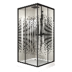 Душевой уголок BAU Stil квадратный с поддоном 90x90х195, прозрачное закаленное стекло с черным рисун, фото2