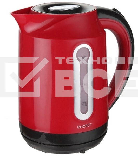 Чайник электрический Energy E-210 1,7л пластик,красный, 1850-2200 Вт (153084)