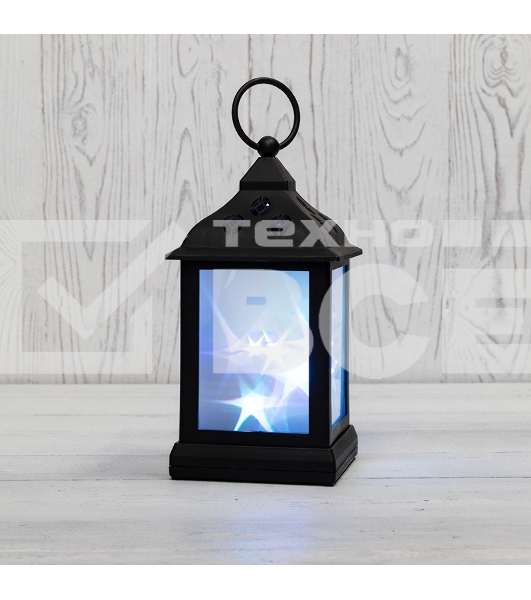 Декоративный фонарь NEON-NIGHT 11х11х22,5 см, черный корпус, цвет свечения RGB с эффектом мерцания NEON-NIGHT