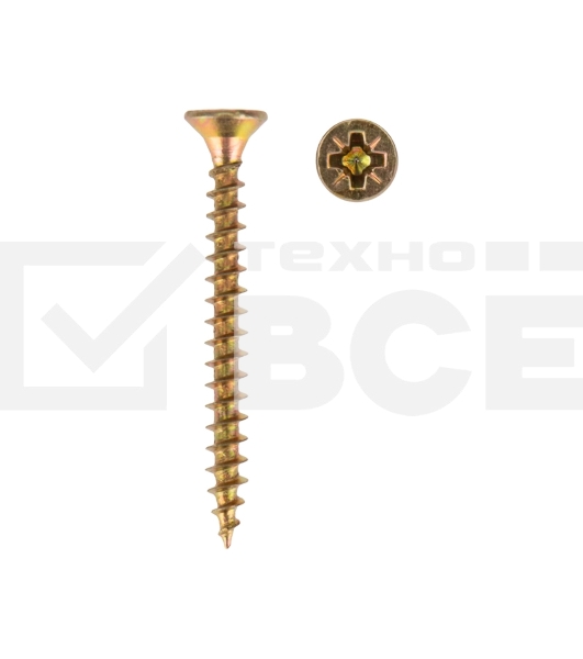 Саморез универсальный KRANZ 3.5х35, желтый цинк, пакет (25шт.)
