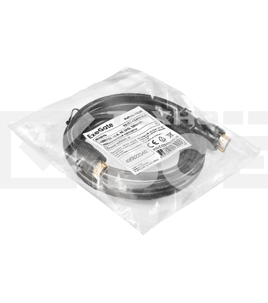 Кабель HDMI ExeGate EX-CC-HDMI2-2.0 (19M/19M, v2.0, 2,0м, 4K UHD, Ethernet, позолоченные контакты)