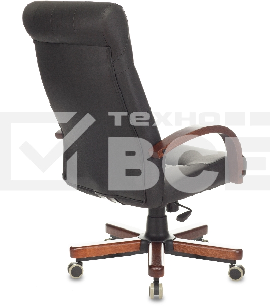Кресло руководителя Бюрократ T-9928WALNUT/ECO черный, эко.кожа, крестовина металл/дерево