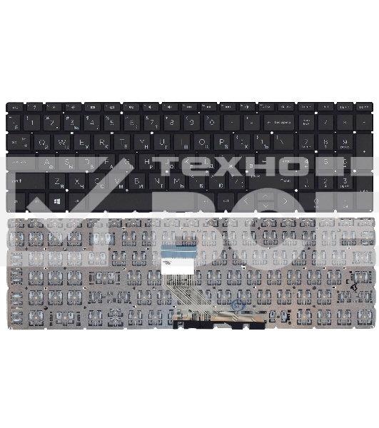 Клавиатура для ноутбука HP 15-dw черная с подсветкой