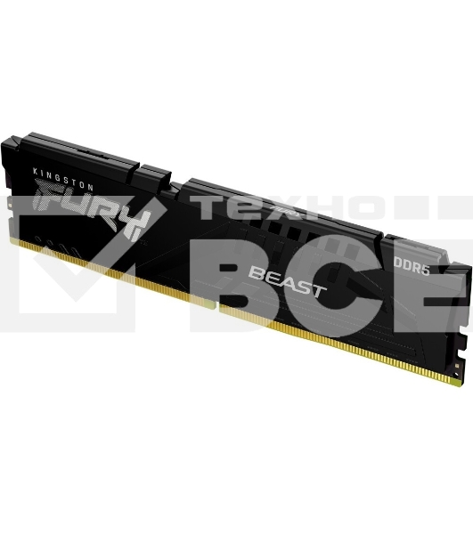 Оперативная память Kingston Fury Beast, DDR5, 32GB (1x32GB), 5200MHz, CL36, с радиатором, черный