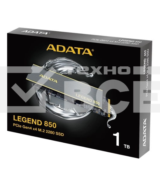 Накопитель SSD ADATA LEGEND 850, 1Tb, PCIe 4.0 x4, M.2 2280, NVMe, R/W 5000/4500, с радиатором
