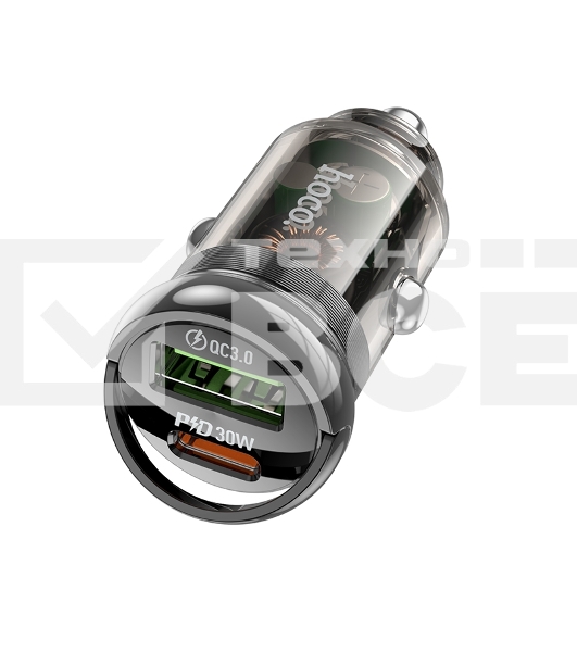 Автомобильное зарядное устройство Hoco Z53A 30Вт, USB, Type-C, черный, коробка