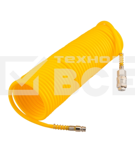Шланг спиральный для компрессора Kranz с быстросъемным соединением, 10 м