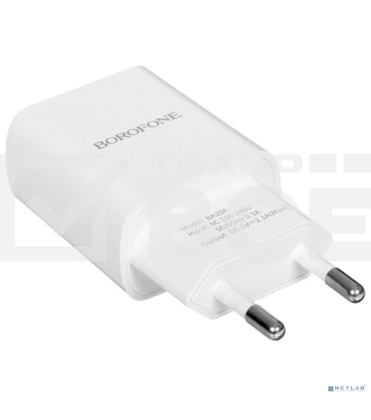 Сетевое зарядное устройство BOROFONE BA20A/Сетевое ЗУ + Кабель Micro 1m/1 USB/Выход: 10.5W/White