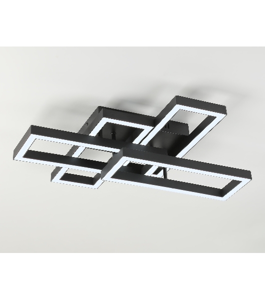 Потолочный светодиодный светильник Ambrella light FA1002/2+2 BK черный 65W 3000K-6400K 550*453*130 (ПДУ ИК)