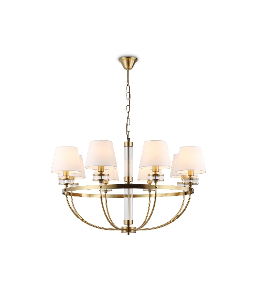 Люстра Ambrella light LH71253/8 BS/WH латунь/белый E14/8 max 40W D870*990